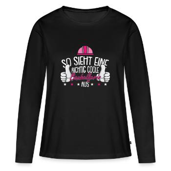 Hausbau Eigenheim Bauhelferin Richtfest - Frauen Premium Bio Langarmshirt - Schwarz - Vorne - Julia (174cm)