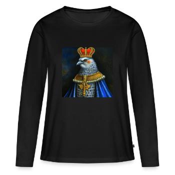 Aigle dans la couronne - T-shirt manches longues Premium bio Femme - noir - Devant - Julia (174cm)