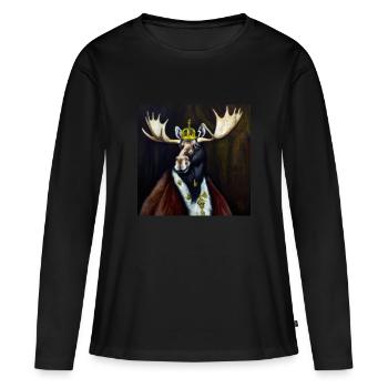 Orignal dans la couronne - T-shirt manches longues Premium bio Femme - noir - Devant - Julia (174cm)
