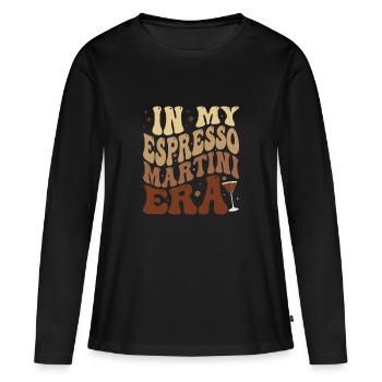 À l’époque de l’espresso martini - T-shirt manches longues Premium bio Femme - noir - Devant - Julia (174cm)