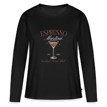 Espresso Martini Cocktail Social Club - T-shirt manches longues Premium bio Femme - noir - Devant - Julia (174cm)