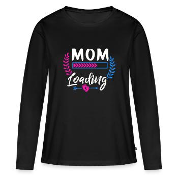 Werdende Mutter, Endlich werde ich ein Mama - Frauen Premium Bio Langarmshirt - Schwarz - Vorne - Julia (174cm)