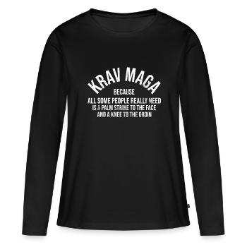 Israelischer Kampfsport Krav Maga - Frauen Premium Bio Langarmshirt - Schwarz - Vorne - Julia (174cm)