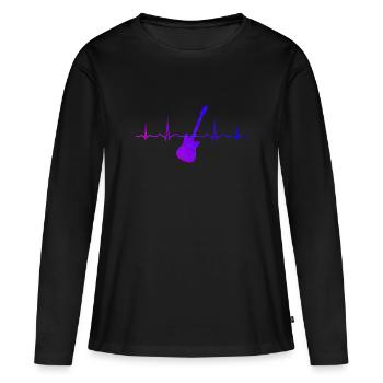 Gitarrist Guitar Guitar Player Herren Gitarre - Frauen Premium Bio Langarmshirt - Schwarz - Vorne - Julia (174cm)