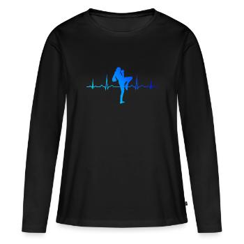 Boxe Thaï Femmes Boxe Thaï Muay Thaï Thaï - T-shirt manches longues Premium bio Femme - noir - Devant - Julia (174cm)