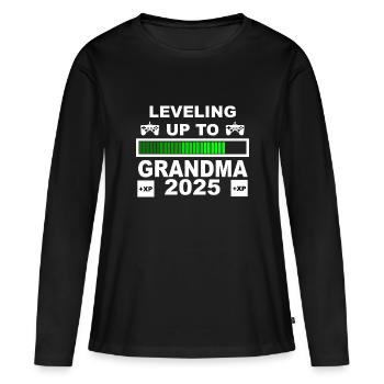 Oma 2025 loading, Ich werde 2025 Oma - Frauen Premium Bio Langarmshirt - Schwarz - Vorne - Julia (174cm)