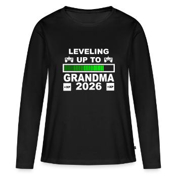 Leveling Up To Grandma 2026 Gamer - Frauen Premium Bio Langarmshirt - Schwarz - Vorne - Julia (174cm)
