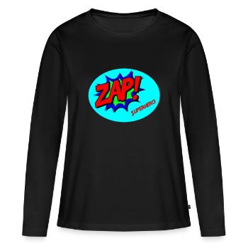 Super-héros (Super-héros) - T-shirt manches longues Premium bio Femme - noir - Devant - Julia (174cm)