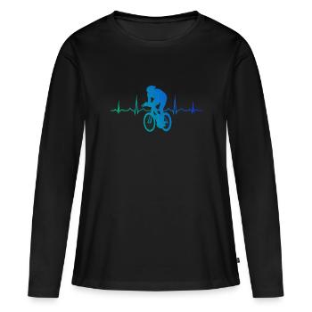 Vélo de route vélo de route pour hommes vélo de course vélo de route - T-shirt manches longues Premium bio Femme - noir - Devant - Julia (174cm)