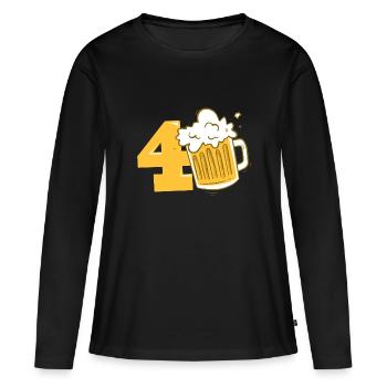 40 ans cadeau anniversaire 40 ans - T-shirt manches longues Premium bio Femme - noir - Devant - Julia (174cm)