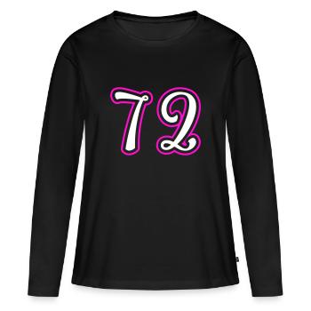 72 Numéro de numéro - T-shirt manches longues Premium bio Femme - noir - Devant - Julia (174cm)