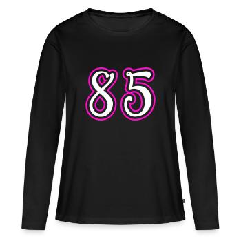 85 Numéro de numéro - T-shirt manches longues Premium bio Femme - noir - Devant - Julia (174cm)