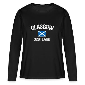 Écosse Glasgow - T-shirt manches longues Premium bio Femme - noir - Devant - Julia (174cm)