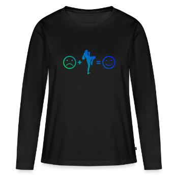 Boxe Thaï Femmes Boxe Thaï Muay Thaï Boxeur Thaï - T-shirt manches longues Premium bio Femme - noir - Devant - Julia (174cm)