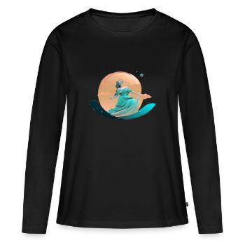 deesse venus - T-shirt manches longues Premium bio Femme - noir - Devant - Julia (174cm)