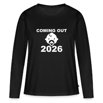 Coming Out 2026 Baby Design - Frauen Premium Bio Langarmshirt - Schwarz - Vorne - Julia (174cm)