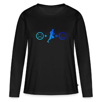 Course de fitness Course à pied Cross Country Running - T-shirt manches longues Premium bio Femme - noir - Devant - Julia (174cm)