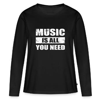 La musique est tout ce dont vous avez besoin - T-shirt manches longues Premium bio Femme - noir - Devant - Julia (174cm)