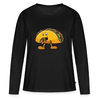 Taco mange un taco - T-shirt manches longues Premium bio Femme - noir - Devant - Julia (174cm)