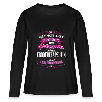 Ergothérapeute et princesse - T-shirt manches longues Premium bio Femme - noir - Devant - Julia (174cm)