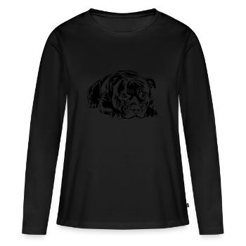 STAFFORDSHIRE BULL TERRIER Bullterrier Wilsigns - T-shirt manches longues Premium bio Femme - noir - Devant - Julia (174cm)