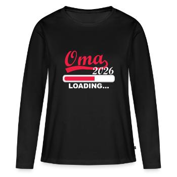 Oma 2026 loading, Ich werde 2026 Oma - Frauen Premium Bio Langarmshirt - Schwarz - Vorne - Julia (174cm)