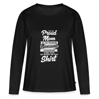 Fière maman d'un comptable impressionnant - T-shirt manches longues Premium bio Femme - noir - Devant - Julia (174cm)