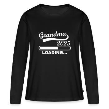 Oma 2025 loading, Ich werde 2025 Oma - Frauen Premium Bio Langarmshirt - Schwarz - Vorne - Julia (174cm)