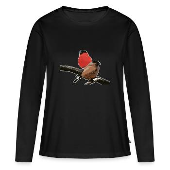 Dompfaffpaar - T-shirt manches longues Premium bio Femme - noir - Devant - Julia (174cm)