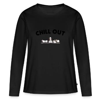moutons fumeurs de marijuana - T-shirt manches longues Premium bio Femme - noir - Devant - Julia (174cm)