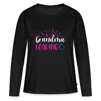 Werdende Oma, Endlich werde ich eine Oma - Frauen Premium Bio Langarmshirt - Schwarz - Vorne - Julia (174cm)