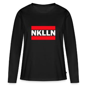 RUN Neukölln Berlin - T-shirt manches longues Premium bio Femme - noir - Devant - Julia (174cm)
