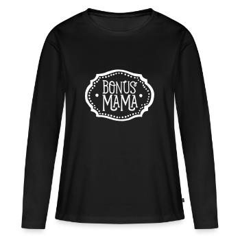 Bonus maman cadeau belle-mère fête des mères - T-shirt manches longues Premium bio Femme - noir - Devant - Julia (174cm)