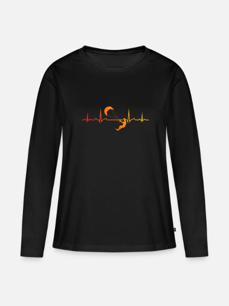 Kiten Herren Kitesurf Kite Kitesurfen Damen - Frauen Premium Bio Langarmshirt - Schwarz