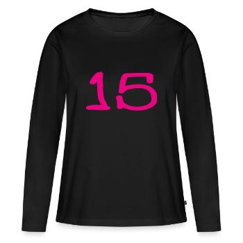 ALLES GUTE ZUM GEBURTSTAG. ALLES GUTE ZUM GEBURTSTAG. JAHRESTAG. - Frauen Premium Bio Langarmshirt - Schwarz - Vorne - Julia (174cm)