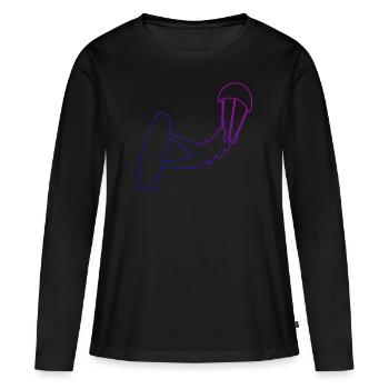 Kitesurf Kitesurf Femmes Kitesurf Kitesurfer - T-shirt manches longues Premium bio Femme - noir - Devant - Julia (174cm)