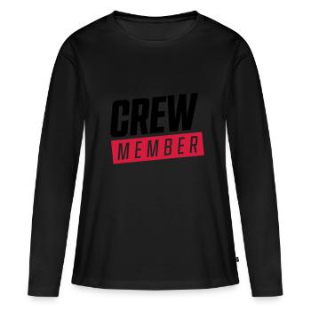 membre d'équipage - T-shirt manches longues Premium bio Femme - noir - Devant - Julia (174cm)