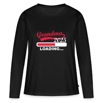 Oma 2025 loading, Ich werde 2025 Oma - Frauen Premium Bio Langarmshirt - Schwarz - Vorne - Julia (174cm)