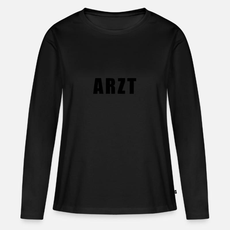 Arzt - Frauen Premium Bio Langarmshirt - Schwarz