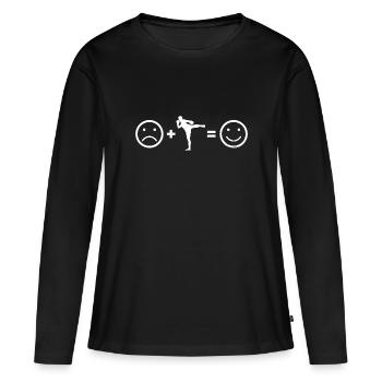 Muay Thai Boxer Homme Femmes Thaï Thaï - T-shirt manches longues Premium bio Femme - noir - Devant - Julia (174cm)