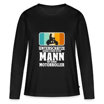Rollerfahrer Geschenke Motorroller Scooter - Frauen Premium Bio Langarmshirt - Schwarz - Vorne - Julia (174cm)