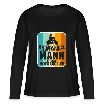 Rollerfahrer Geschenke Motorroller Scooter - Frauen Premium Bio Langarmshirt - Schwarz - Vorne - Julia (174cm)