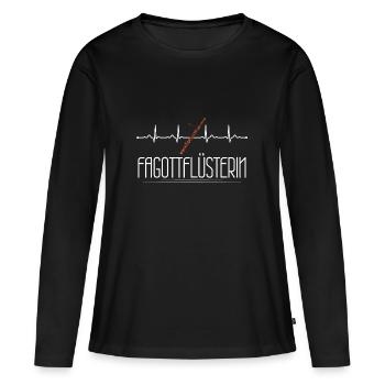 Fagott Flüsterer Herzschlag Fagottist - Frauen Premium Bio Langarmshirt - Schwarz - Vorne - Julia (174cm)