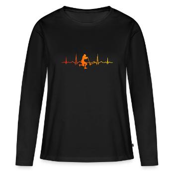 Stunt Scooter Stunt Roller Scooter Stuntscooter - T-shirt manches longues Premium bio Femme - noir - Devant - Julia (174cm)