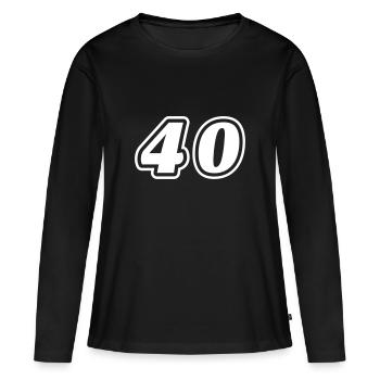 Symbole de 40 chiffres - T-shirt manches longues Premium bio Femme - noir - Devant - Julia (174cm)