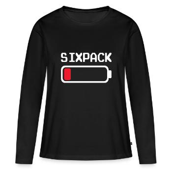 Funny Washboard Design - Batterie de six packs - T-shirt manches longues Premium bio Femme - noir - Devant - Julia (174cm)