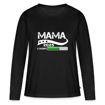 Mother 2025 loading, I will be a mother in 2025 - Women's Premium Organic Long Sleeve Shirt - black - Front - Julia (174cm)