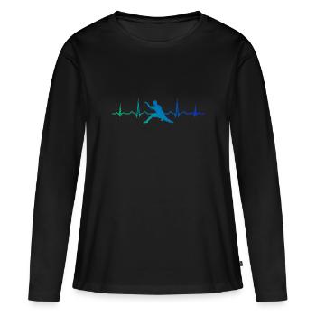 Kungfu Arts Martiaux Femmes Hommes Kung Fu Wushu - T-shirt manches longues Premium bio Femme - noir - Devant - Julia (174cm)