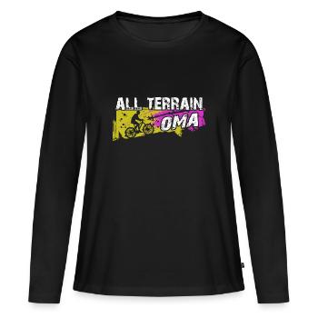 All Terrain Oma fährt über Stock und Stein - Frauen Premium Bio Langarmshirt - Schwarz - Vorne - Julia (174cm)