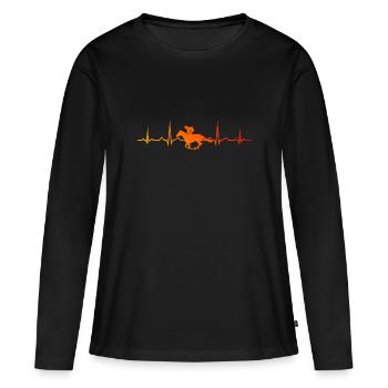 Course de saut d'obstacles masculin Équitation féminine - T-shirt manches longues Premium bio Femme - noir - Devant - Julia (174cm)